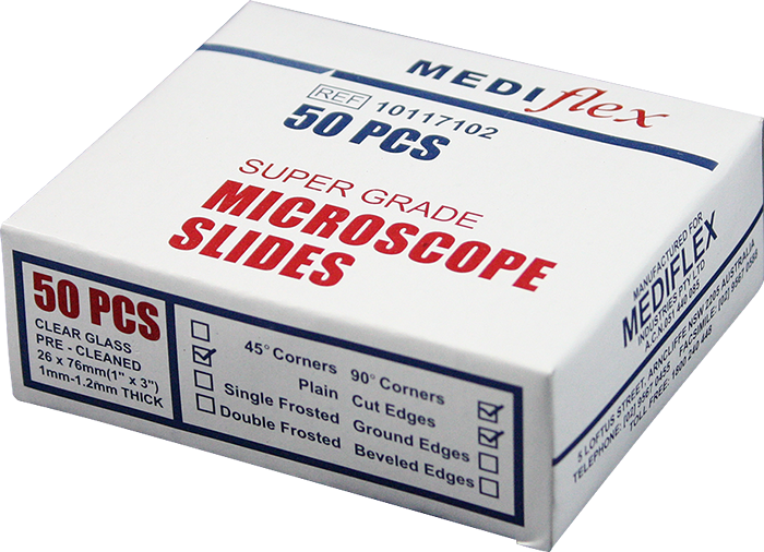 Microscope Slide, Clear, Cut Edges - Mediflex Industries